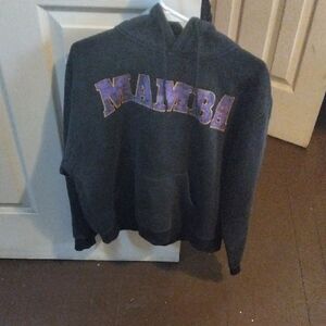 Black Graphic Hoodie with Purple 'MAMBA' Lettering